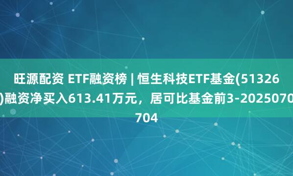 旺源配资 ETF融资榜 | 恒生科技ETF基金(513260)融资净买入613.41万元，居可比基金前3-20250704