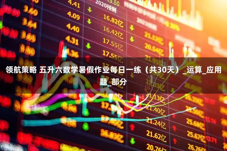 领航策略 五升六数学暑假作业每日一练（共30天）_运算_应用题_部分